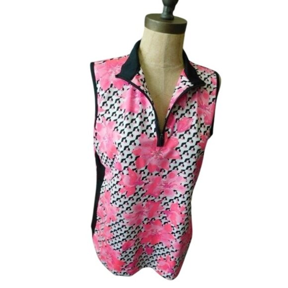 Tail Tops - Tail Size L Large White Label STRETCH Print Golf Tennis Pickleball Active Top